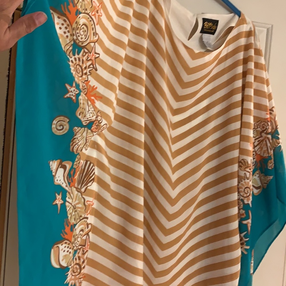 Bob mackie sea shell kimono top - Picture 2 of 5